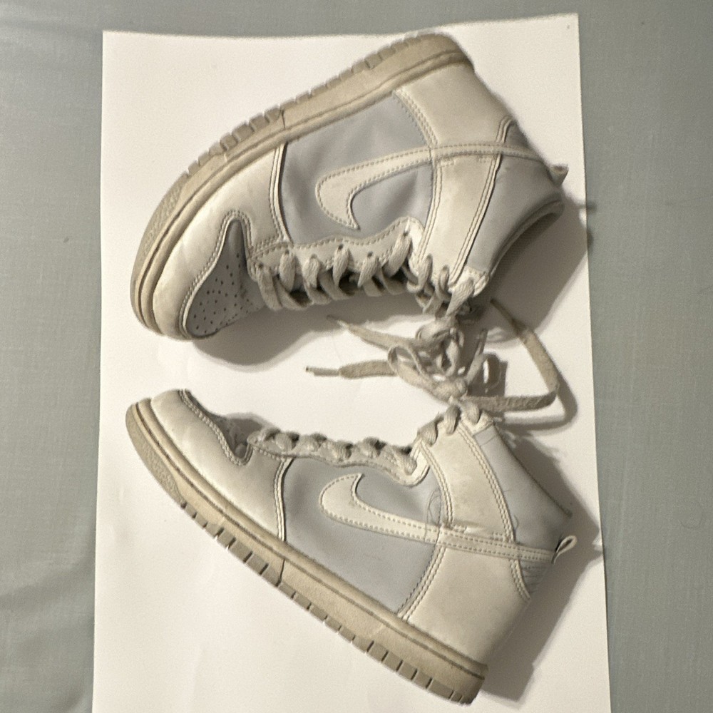 Nike Dunk High GS High Top Sneakers White/Gray 3.5Y Leather DB2179-107