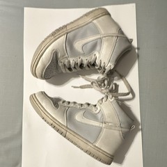 Nike Dunk High GS High Top Sneakers White/Gray 3.5Y Leather DB2179-107