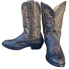 Rodeo Ropers Cowboy Boots Western Wear Dark Brown Size 6 Kids Young Man Worn