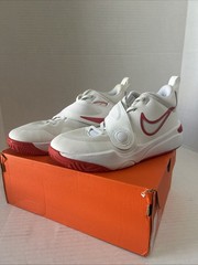 Size 6.5 (GS) – Nike Team Hustle D11 Mid Summit White Track Red