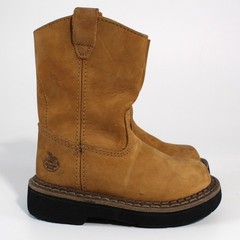 Georgia Boots GB202 Kid’s Wellington Round Toe Leather Brown Work Boot Size 9m