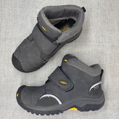 Keen Kootenay III Boots Gray Leather Waterproof Insulated Hiking Kids Size 12