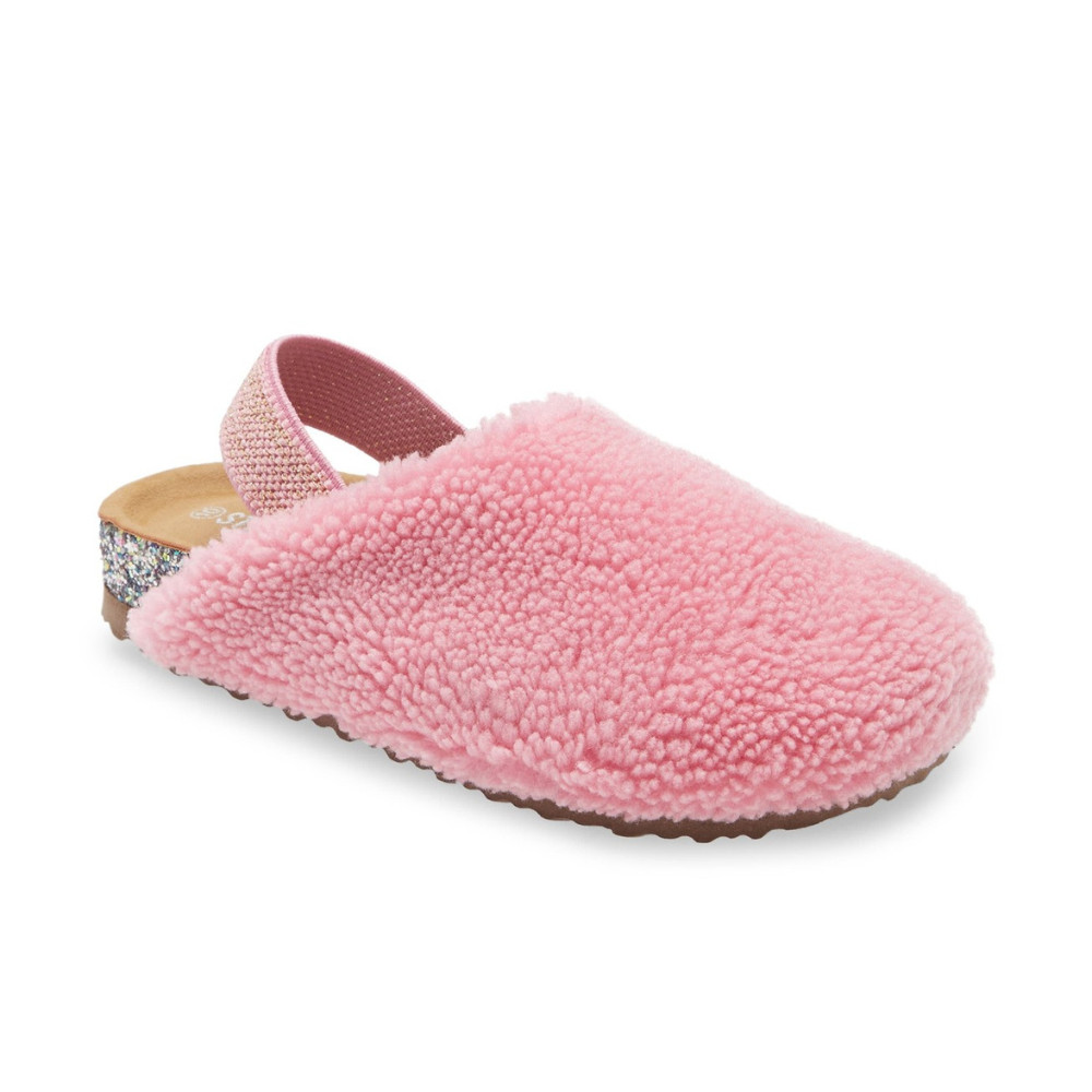 Steve Madden Thomez Youth US 12 Clog Blush Faux Fur Back Strap Shoes JOBB1518