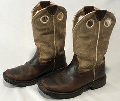 Ariat Workhog Brown Stitched Leather Square Toe Boot 10008644 – Youth Size 1
