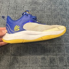 Under Armour Curry Flow 9 Unisex Kids 6Y Basketball Sneakers Blue White Yellow