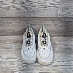 Nike Air Force 1 Toggle Stretch Lace White Black Swoosh Shoes Size 2Y Kid