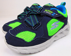 SKECHERS Low Top Athletic Lights Sneakers, Little Kids Size 10.0 K, Navy Green
