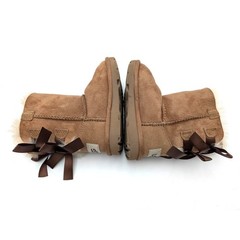 UGG Mini Bailey Bow II Boots Toddler/Little Kids Chestnut Size US7 EU23.5
