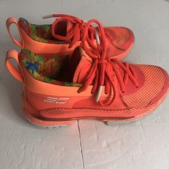 Under Armour Curry 7 ‘Sour Patch Kids’ Orange Youth Size 3.5 Women’s Size 5