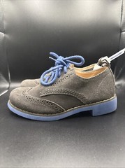 Gap Oxford Kids Sz 11 Gray Suede Wingtip Uniform Shoes