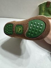John Deere Infant Baby Leather Brown Green Western Boots Size 2 infant