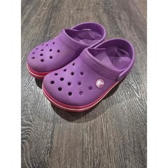Crocs Kids Crocband Clogs Purple Pink Sporty Sandals Shoes Size J1