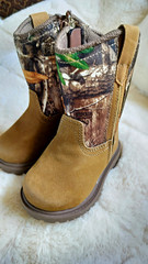 Academy 177702 Mid-Calf Camo Brown Zip Boots Unisex Kids US 5D