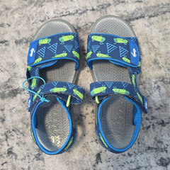 See Kai Run Unisex Kids Blue Green Hook & Loop Strappy Sandals US 12