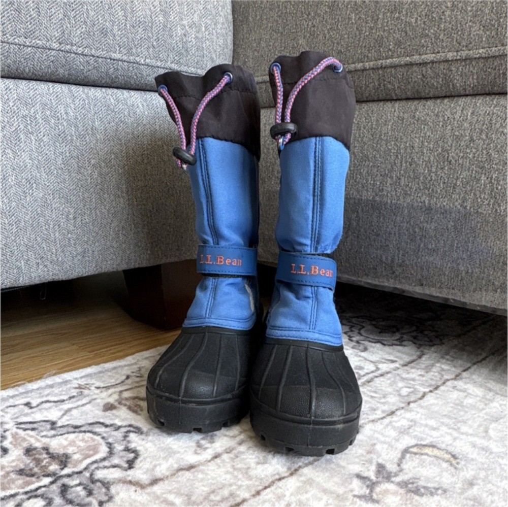 L.L. Bean Blue & Black Waterproof Insulated Snow Boots Kids 9.5 inches long