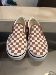 VANS Classic Slip-On Unisex Kids Low Top Canvas Burgundy/White Check US 1
