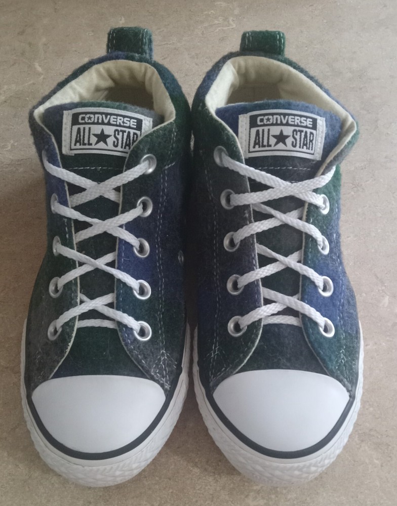 Shoes Converse ALL Star Youth US 3 Green, Grey, Blue Checks