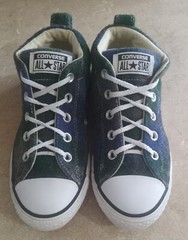 Shoes Converse ALL Star Youth US 3 Green, Grey, Blue Checks