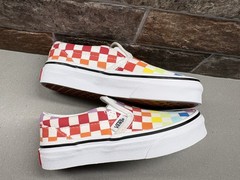 Vans “Off The Wall” Classic Slip-On Sneakers Kids Size 11 Rainbow Checkerboard