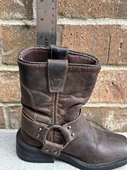 Durango Kid’s 8″ Harness Boots Coffee Brown Leather Size 8.5 M Western/Biker