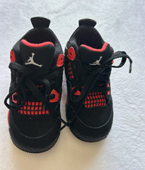 Jordan Air Jordan 4 Unisex Kids Black/Red Colorblock Lace-Up Mid Top 6C