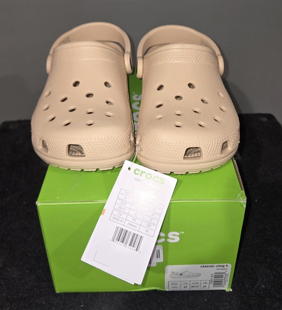 Crocs Classic Clog K Shitake Size 4Y/6W Brand New In Box