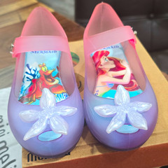 Mini Melissa Little Mermaid Mary Jane Flats Purple/Pink US 12 EU 30 Hook & Loop