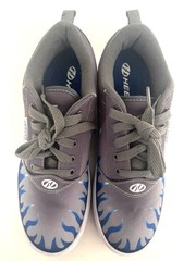 Heelys Pro Youth 7 Gray Blue Flame Roller Shoes Y2K Retro Skate Sneakers Wheels
