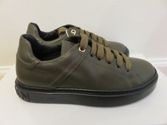 Balmain kids Green leather trainers sneakers logo lace up size EUR 31 US 13.5