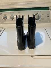 Black Waterproof Rain Boots with Pull Handles intrigue size 1 splash Toddler