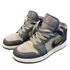Air Jordan 1 Mid SE Night Stadium GS 7Y Gray Black FQ8341-017 Sneakers
