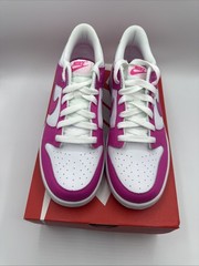Nike Dunk Low Laser Fuchsia Pink White GS FB9109-102 New Kids Size 7Y