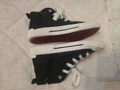 Black Canvas High Tops Kids 13 Peanuts Snoopy And Woodstock Zip