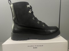 Marc Fisher Boots Kids Size 2 Black Jade Emma Combat Ankle Lace Up Zip Winter