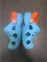 CROCS Iconic Blue Orange Iconic Comfort Clogs Size 7 Toddler Baby Kids