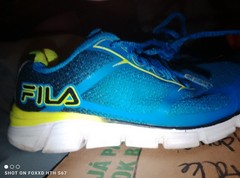 Fila Blue Yellow Black White Athletic Running Shoes Kids US 1 3RM00441-404