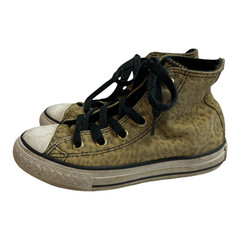 Converse Tan Leopard Print Suede High Top Sneakers Youth Size 11