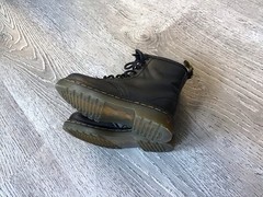 Dr Martens AirWair BLACK Softy Boots Brooklee Toddler Girls Size 8 Side Zip