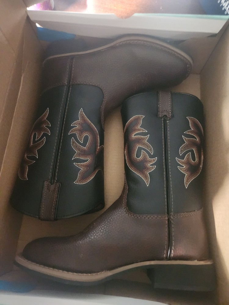 Magellan Outdoors Youth Ace Western Boots US 12 M Brown/Black Mid-Calf