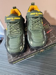 SKECHERS Skech-O-Saurus Lights LED Hook & Loop Sneakers Kids US 13.5