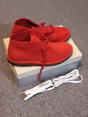 Crewcuts Suede Macalister Boots Kids Size K3 79394 Rhubarb Red Leather Upper