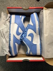 Nike Dunk Low (GS) White/University Blue Leather Sneaker Kids 7Y CW1590-103