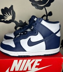 Nike Dunk High Midnight Navy White Grade School GS Size 5Y [DB2179-104]