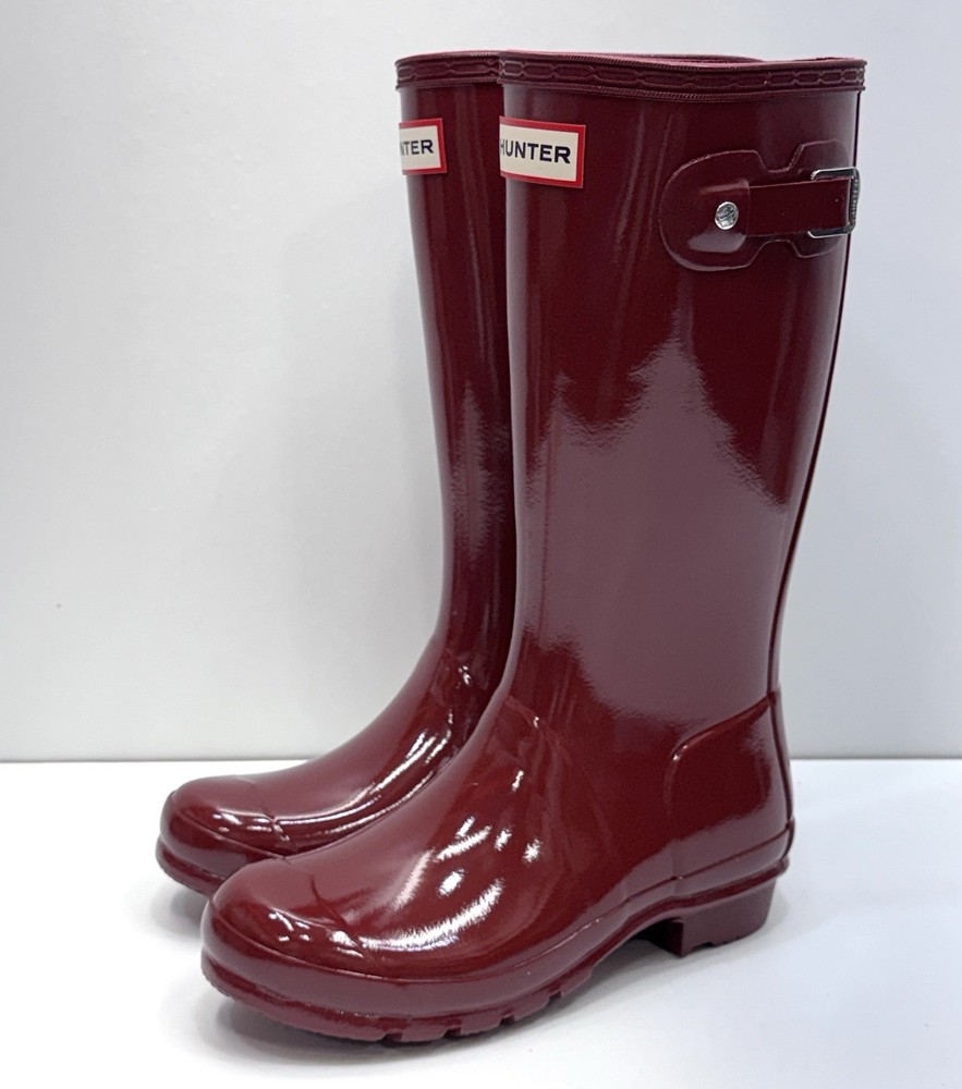 Hunter Original Tall Gloss Kid’s Rain Boots Classic Red Size 2B / 3G EU 33