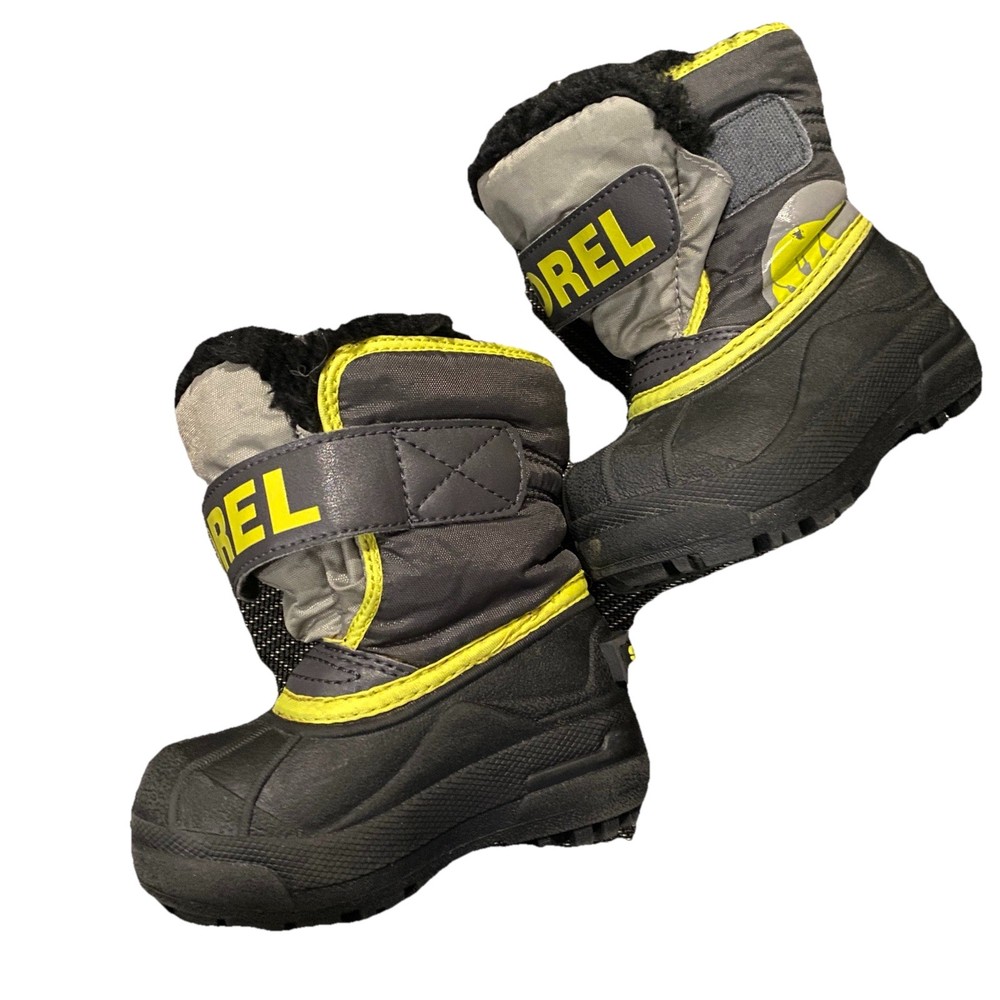 Sorel Commander Snow Boots Black/ Gray Little Kids Size 6