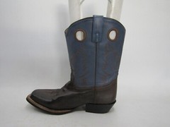 Austin Youth Size 5 D Blue Brown Buckaroo Cowboy Western Boots