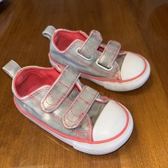 Converse All-Star Sneakers 764274F Double Tongue Grey Pink Youth Kids Sz 6