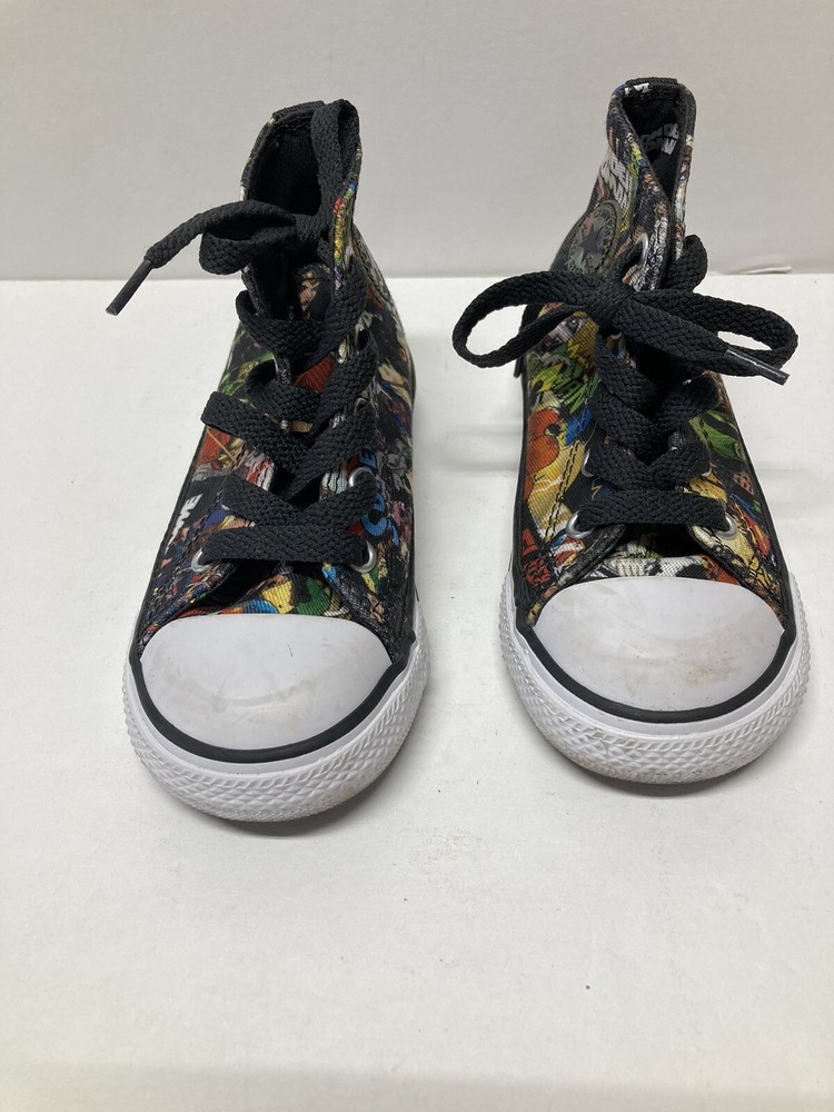 Converse All-Star Boys Kids Size 8 Justice League High Top Sneakers Batman Flash