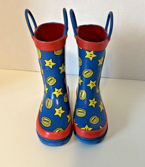 Nintendo Super Mario Character Printed Waterproof Easy-on Handle Rain Boots Sz8