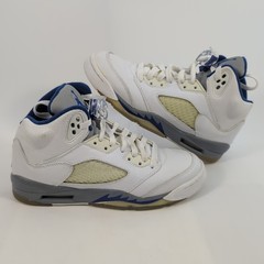 Air Jordan 5 Retro Youth Size 5Y White/Sport Royal Stealth 5/10/06 134092-142